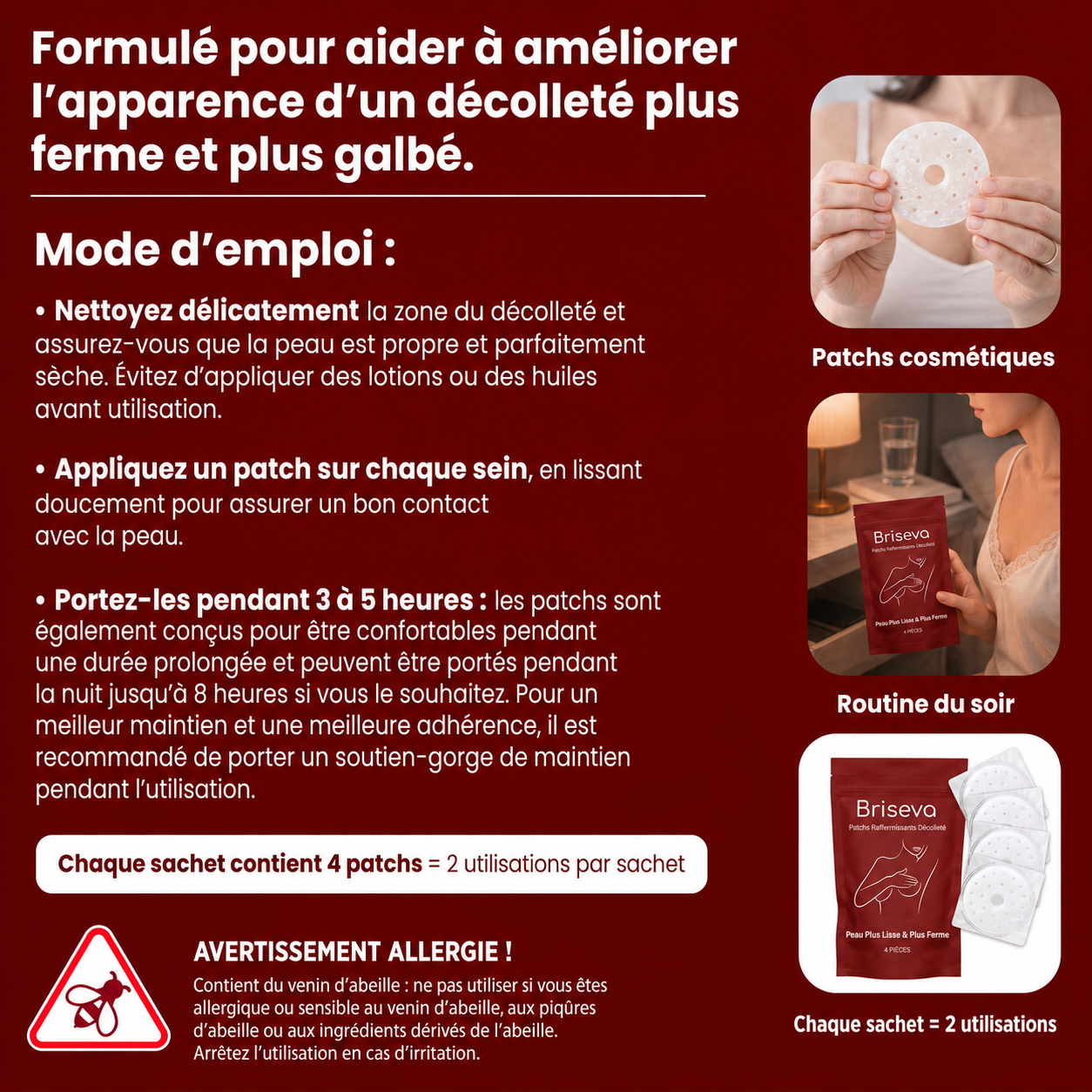 Briseva - Patchs Raffermissants Décolleté