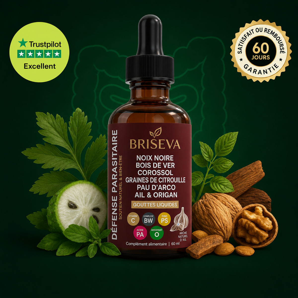 Briseva - Cure détoxifiante à l'absinthe pour éliminer les parasites