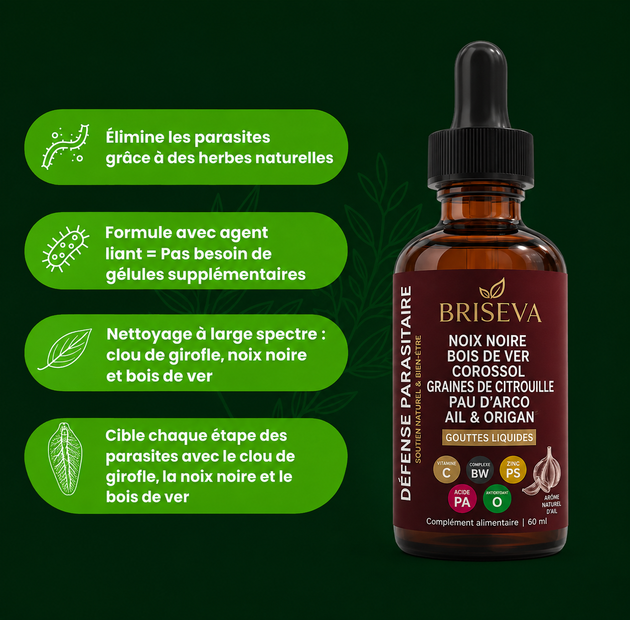 Briseva - Cure détoxifiante à l'absinthe pour éliminer les parasites