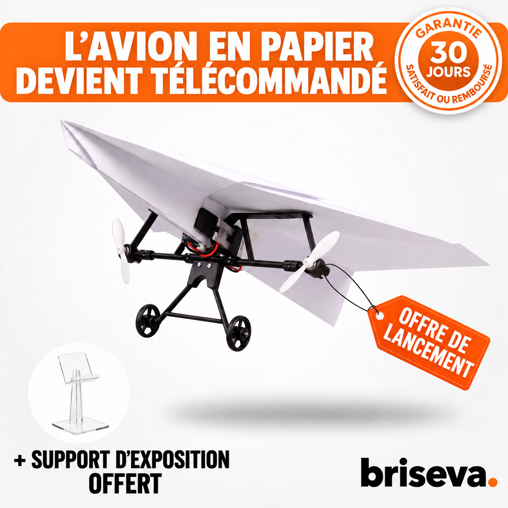 Kit avion en papier télécommandé Briseva — présentation en français