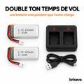 Pack batterie supplémentaire et chargeur double pour le kit avion