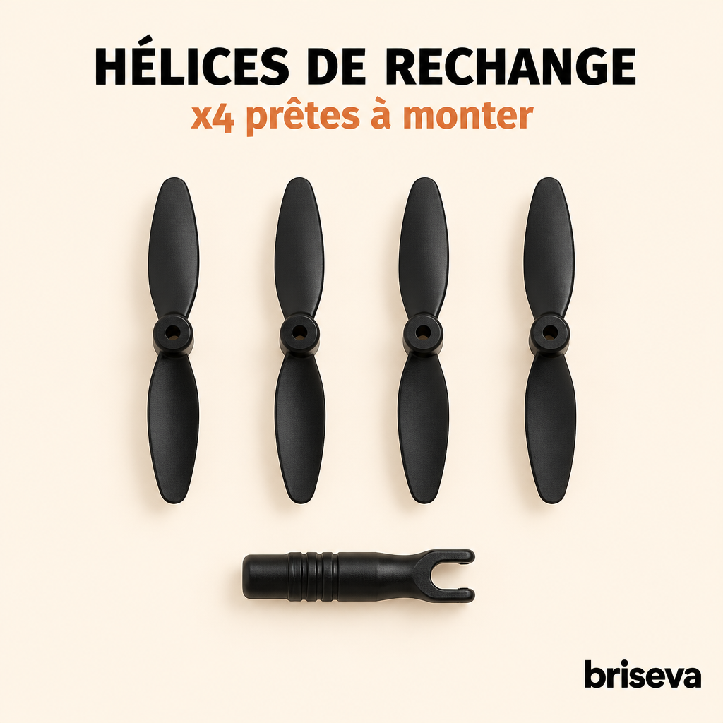 4 hélices de rechange pour le kit avion en papier Briseva